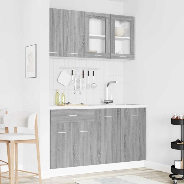 vidaXL Set dulapuri de bucătărie cu sertar Lyon 4 pcs sonoma gri