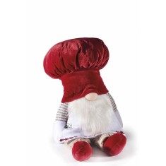 Figurina Mos Craciun Bucatar textil multicolor 22.5x18x46 cm