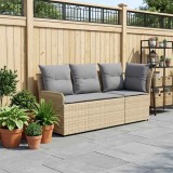 vidaXL Canapea cu braț &icirc;n grădină cu canapea colțară 2 Bucată Ratan PE 42025372