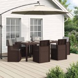 vidaXL Set de masă pentru grădină 7 pcs Maro și gri deschis PP 3430078