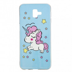 Carcasa Husa Samsung Galaxy J6 Plus Model Baby Unicorn, Fosforescent, Antisoc + Folie sticla securizata Samsung Galaxy J6 Plus Tempered Glass Vicevers foto