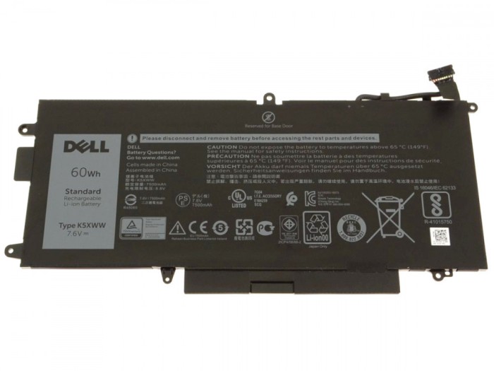 Baterie Laptop 2-in-1, Dell, Latitude 5289, K5XWW, 7.6V, 7500mAh, 60Wh