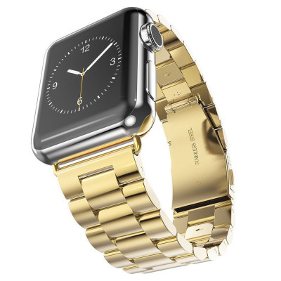 Curea pentru Apple Watch 1/2/3/4/5/6/7/8/SE/SE 2/Ultra (42/44/45/49mm) - Techsuit Watchband (W036) - Gold foto