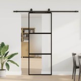 vidaXL Ușă glisantă cu set feronerie neagră 76x205cm sticlă securizată 3375957