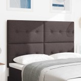 Cumpara ieftin Tăblie cu LED cu headboard Manual Maro &icirc;nchis 144 cm țesătură