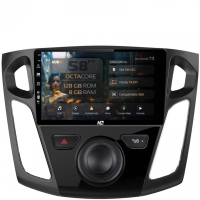 Navigatie Ford Focus 3 (2011-2019) 8GB RAM Android 13 Octacore Slot Sim 4G DSP GPS Wi-FI Carplay Android Auto USB Bluetooth Waze Touchscreen 9 Inch foto