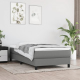 VidaXL Cadru de pat fără saltea, gri &icirc;nchis, 90x200 cm, textil