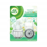 Set Aparat Electric + Odorizant Lichid Frezie si Iasomie AIR WICK, 19 ml, Parfum Floral, Odorizant de Camera, Odorizant Lichid, Odorizant Electric pen