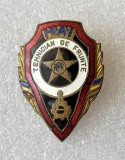 Romania anii 50 - Insigna RPR Tehnician de Frunte M.A.I., Contrainformatii, metal emailat, Romania de la 1950