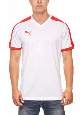 Tricou sport barbati Puma Pitch Alb Rosu foto