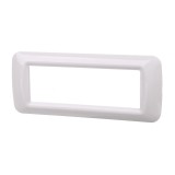 Rama decorativa pentru 6 module Gewiss Top System, pentru aparataj modular, IP20, alba