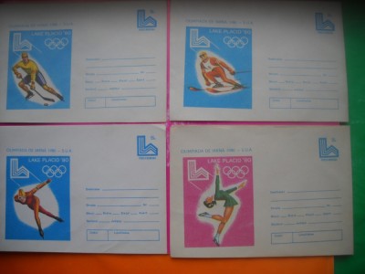 HOPCT PLIC LOT NR 39 - 4 PLICURI OLIMPIADA DE IARNA LAKE PLACED 1980 SUA- SPORT --ROMANIA foto