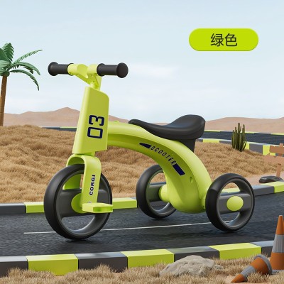 Children&amp;#039;s three-wheeled baby balance car-bicycle anti-rollover music light-color: green foto