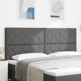 Cap de pat LED Set de 3 Gri &icirc;nchis Țesătură 200 cm USB-C