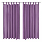 VidaXL Draperii micro-satin cu bride, 2 buc, 140 x 245 cm, violet