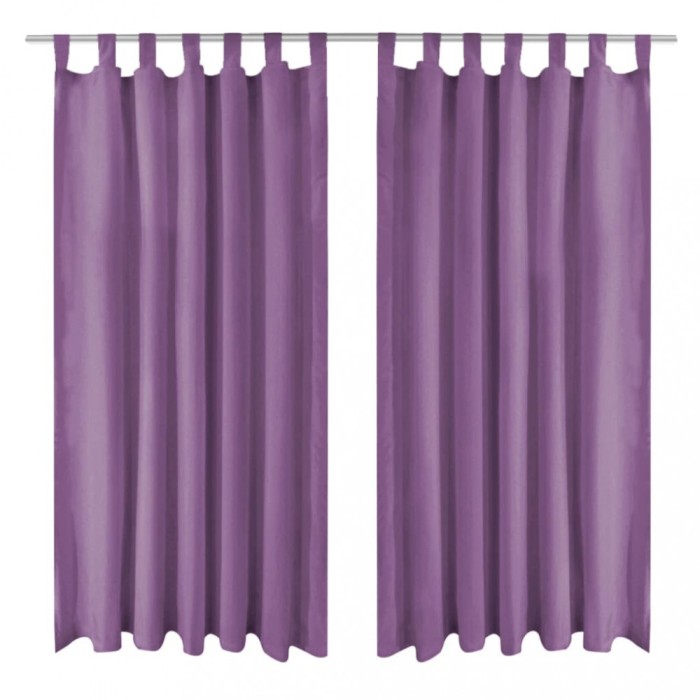 vidaXL Draperii micro-satin cu bride, 2 buc, 140 x 245 cm, violet