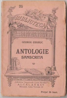 George Cosbuc - Antologie sanscrita (Alcalay) foto