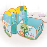 Set Cort cu Piscina cu Bile si Cos de Baschet pentru Copii, Albastru, 25 Bile, CMCLASS
