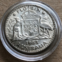 i232 Australia florin 1963 ARGINT foto