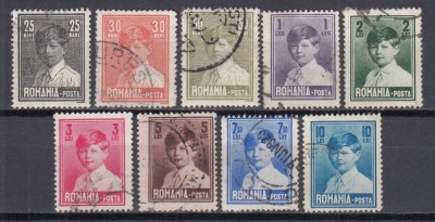 ROMANIA 1928 LP 77 REGELE MIHAI I (REGENTA) UZUALE GUMA ORIGINALA SERIE STAMPILATA foto