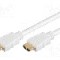 Cablu HDMI - HDMI, din ambele par&amp;#355;i, HDMI mufa, 3m, alb, Goobay - 31894