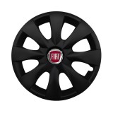 Set 4 capace roti potrivite jantelor de 15 inchi (R15) compatibile FIAT, Model - 316 Black Edition