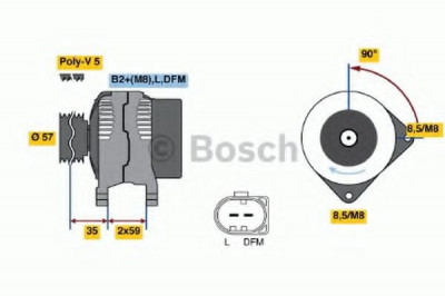 Generator / Alternator VW POLO (9N) (2001 - 2012) BOSCH 0 986 049 101 foto