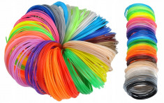 Set 30 rezerve filament multicolor pentru creioane 3D, lungime 5m foto