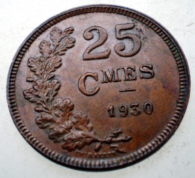 2.054 LUXEMBURG LUXEMBOURG 25 CENTIMES 1930 foto