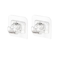 Set 2 carlige adezive transparente, flippy, rezistente la apa, 5 kg, plastic, 6x6x4 cm