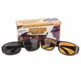 Set 2 ochelari pentru condus ziua si noaptea, HD VISION, lentila portocalie si fumurie, unisex, Oem