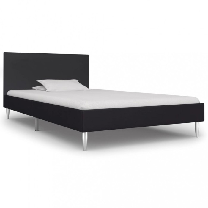 Cadru de pat, negru, 90 x 200 cm, material textil