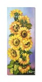 Cumpara ieftin Tablou floarea soarelui pictat manual, Fericire, 60x25cm ulei pe panza, Constantin Feraru
