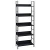 VidaXL Etajeră cărți 5 rafturi, negru, 60x27,6x158,5 cm lemn prelucrat 288226
