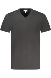 Calvin Klein Jeans Tricou barbati cu decolteu in V, cu logo brodat, Regular fit, Negru, XL