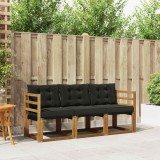 Cumpara ieftin Set de canapele de exterior 3 buc. 3-Locuri Natural si Negru