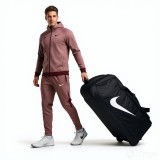 Geantă de voiaj NIKE Club Team Swoosh, cu roți, geantă de fitness, geantă sport cu troler 120L, neagră