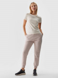 Pantaloni jogger de trening pentru femei - roz pudrat, 4F Sportswear