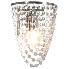 Lampă perete mărgele cristal argintiu oval becuri E14 foto