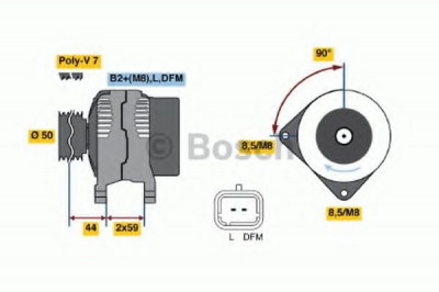 Generator / Alternator OPEL MOVANO platou / sasiu (U9, E9) (1998 - 2010) BOSCH 0 986 046 260 foto