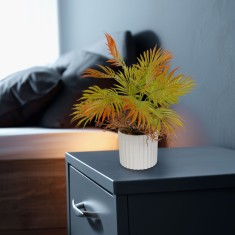 Planta artificiala palmier decorativ 22 cm, in ghiveci, design realist, decor casa birou foto