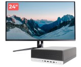 Pachet PC second hand HP ProDesk 600 G4 SFF cu i5-8500, SSD NVMe si monitor 24"