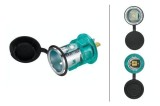 Priza auxiliara 12V 15A 2 pini, tip bricheta / alimentare accesorii, montaj incastrat &iuml;&iquest;&frac12;28mm, capac protectie, terminale plate 6.3mm Hella