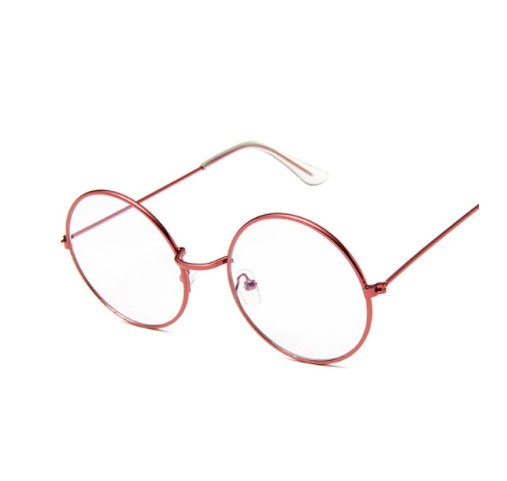 Ochelari rotunzi rama metal rosie lentila antiradiatii transparenta unisex,  Rotunda | Okazii.ro