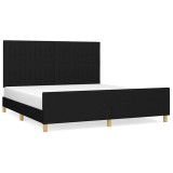 Cumpara ieftin Cadru de pat fara saltea, negru, 180x200 cm, textil