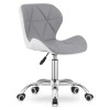 Scaun birou Leobert Avola, ergonomic, rotativ, piele ecologica, gri/alb, ajustabil, metal, 120 kg, 47.5x55.5x84.5 cm
