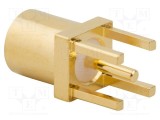 Conector MMCX soclu mamă drept 50&Omega; THT pentru PCB PTFE aurit AMPHENOL RF