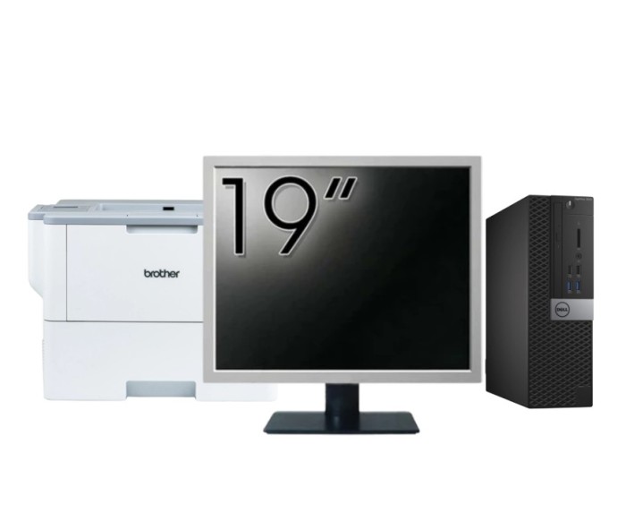 Pachet Calculator Second Hand DELL OptiPlex 7040 SFF, Intel Core i3-6100 3.70GHz, 8GB DDR4, 256GB SSD + Monitor 19&amp;quot; + Imprimanta Brother HL-L6300