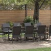 VidaXL Set de masă pentru grădină 11 pcs Negru Oțel 3335861