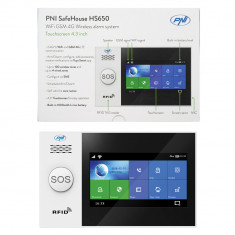 Aproape nou: Sistem de alarma wireless PNI SafeHouse HS650 Wifi GSM 4G, cu ecran ta foto